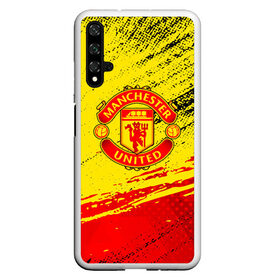 Чехол для Honor 20 с принтом MANCHESTER UNITED. в Рязани, Силикон | Область печати: задняя сторона чехла, без боковых панелей | Тематика изображения на принте: fc | fcmu | football | football club | manchester united | red devils | sport | красные дьяволы | манчестер юнайтед | спорт | фк | фкмю | футбол | футбольный клуб