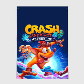 Постер с принтом Crash Bandicoot в Рязани, 100% бумага
 | бумага, плотность 150 мг. Матовая, но за счет высокого коэффициента гладкости имеет небольшой блеск и дает на свету блики, но в отличии от глянцевой бумаги не покрыта лаком | aku aku | crash bandicoot | бандикут | игры | крэш бандикут