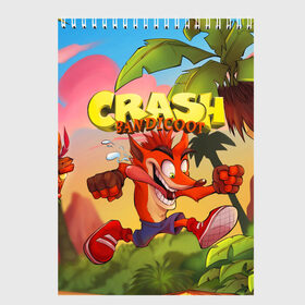 Скетчбук с принтом Crash Bandicoot в Рязани, 100% бумага
 | 48 листов, плотность листов — 100 г/м2, плотность картонной обложки — 250 г/м2. Листы скреплены сверху удобной пружинной спиралью | aku aku | crash bandicoot | бандикут | игры | крэш бандикут