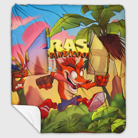 Плед с рукавами с принтом Crash Bandicoot в Рязани, 100% полиэстер | Закругленные углы, все края обработаны. Ткань не мнется и не растягивается. Размер 170*145 | aku aku | crash bandicoot | бандикут | игры | крэш бандикут