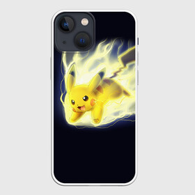 Чехол для iPhone 13 mini с принтом Pikachu Pika Pika в Рязани,  |  | pika | pikachu | аниме | детская | детям | игры | молния | мышка | мышь | пика | пикачу | покемон | покемоны