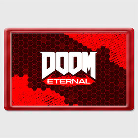 Магнит 45*70 с принтом DOOM ETERNAL / ДУМ ЭТЕРНАЛ в Рязани, Пластик | Размер: 78*52 мм; Размер печати: 70*45 | bfg | brutal | doom | eternal | ethernal | game | games | logo | дум | игра | игры | лого | логотип | логотипы | символ | символы | этернал