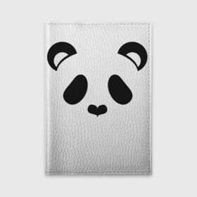 Обложка для автодокументов с принтом Panda в Рязани, натуральная кожа |  размер 19,9*13 см; внутри 4 больших “конверта” для документов и один маленький отдел — туда идеально встанут права | panda | животные | медведь | мишка | панда