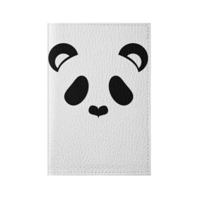 Обложка для паспорта матовая кожа с принтом Panda в Рязани, натуральная матовая кожа | размер 19,3 х 13,7 см; прозрачные пластиковые крепления | panda | животные | медведь | мишка | панда