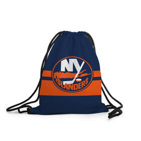 Рюкзак-мешок 3D с принтом NY ISLANDERS NHL в Рязани, 100% полиэстер | плотность ткани — 200 г/м2, размер — 35 х 45 см; лямки — толстые шнурки, застежка на шнуровке, без карманов и подкладки | hockey | islanders | logo | new york | ny | sport | usa | исландерс | логотип | нхл | нью йорк | спорт | хоккей