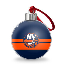 Ёлочный шар с принтом NY ISLANDERS NHL в Рязани, Пластик | Диаметр: 77 мм | hockey | islanders | logo | new york | ny | sport | usa | исландерс | логотип | нхл | нью йорк | спорт | хоккей