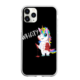 Чехол для iPhone 11 Pro матовый с принтом What Unicorn в Рязани, Силикон |  | cat | halloween | rainbow | unicorn | what | единорог | единорожек | кот | нож | пушистый | радуга | радужный | хэллоуин | что