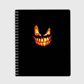 Тетрадь с принтом Halloween в Рязани, 100% бумага | 48 листов, плотность листов — 60 г/м2, плотность картонной обложки — 250 г/м2. Листы скреплены сбоку удобной пружинной спиралью. Уголки страниц и обложки скругленные. Цвет линий — светло-серый
 | halloween | jack | lantern | pumpkin | светильник джека | хэллоуин