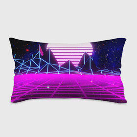 Подушка 3D антистресс с принтом Synthwave в Рязани, наволочка — 100% полиэстер, наполнитель — вспененный полистирол | состоит из подушки и наволочки на молнии | synthwave | горы | горы синтвэйва | неоновые горы | синтвэйв