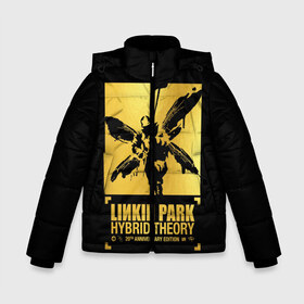 Зимняя куртка для мальчиков 3D с принтом Hybrid Theory 20th Anniversary в Рязани, ткань верха — 100% полиэстер; подклад — 100% полиэстер, утеплитель — 100% полиэстер | длина ниже бедра, удлиненная спинка, воротник стойка и отстегивающийся капюшон. Есть боковые карманы с листочкой на кнопках, утяжки по низу изделия и внутренний карман на молнии. 

Предусмотрены светоотражающий принт на спинке, радужный светоотражающий элемент на пуллере молнии и на резинке для утяжки | chester bennington | hybrid theory | linkin park | rock | беннингтон | линкин парк | рок | честер