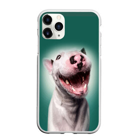 Чехол для iPhone 11 Pro матовый с принтом Bully в Рязани, Силикон |  | Тематика изображения на принте: bull terrier | ears | eyes | fangs | jaw | muzzle | nose | smile | бультерьер | глаза | клыки | нос | пасть | улыбка | уши