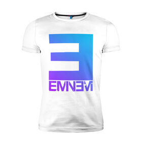 Мужская футболка хлопок Slim с принтом EMINEM в Рязани, 92% хлопок, 8% лайкра | приталенный силуэт, круглый вырез ворота, длина до линии бедра, короткий рукав | eminem | rap | актёр | американский рэпер | композитор | маршалл | продюсер | рэп | рэпер | эминем