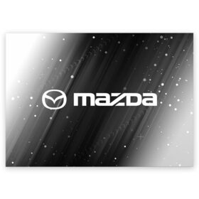 Поздравительная открытка с принтом MAZDA / Мазда в Рязани, 100% бумага | плотность бумаги 280 г/м2, матовая, на обратной стороне линовка и место для марки
 | Тематика изображения на принте: auto | logo | mazda | moto | symbol | авто | автомобиль | гонки | знак | лого | логотип | логотипы | мазда | марка | машина | мото | символ | символы