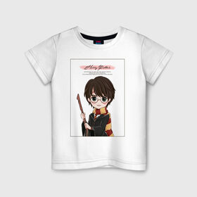 Детская футболка хлопок с принтом Гарри Поттер в Рязани, 100% хлопок | круглый вырез горловины, полуприлегающий силуэт, длина до линии бедер | harry potter | vdzabma | гарри поттер