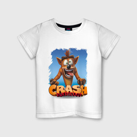 Детская футболка хлопок с принтом Crash Bandicoot Red Logo | Крэш Бандикут (Z) в Рязани, 100% хлопок | круглый вырез горловины, полуприлегающий силуэт, длина до линии бедер | aku aku | bandicoot | cortex | crash | crash bandicoot | dr. neo cortex | naughty dog | tornado spin | бандикут | кортекс | крэш | тавна