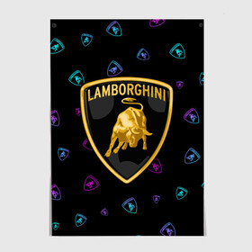 Постер с принтом LAMBORGHINI / Ламборгини в Рязани, 100% бумага
 | бумага, плотность 150 мг. Матовая, но за счет высокого коэффициента гладкости имеет небольшой блеск и дает на свету блики, но в отличии от глянцевой бумаги не покрыта лаком | auto | lambo | lamborghini | logo | moto | symbol | авто | автомобиль | гонки | знак | ламбо | ламборгини | ламборджини | лого | логотип | логотипы | марка | машина | мото | символ | символы