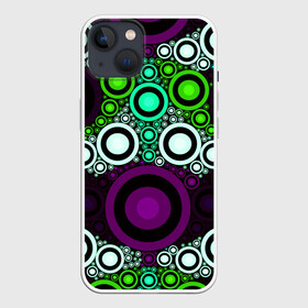 Чехол для iPhone 13 с принтом Geckster в Рязани,  |  | abstraction | circles | colorful | pattern | patterns | rings | shapes | texture | абстракция | кольца | круги | паттерн | разноцветный | текстура | узоры | формы