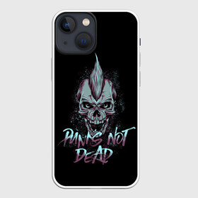 Чехол для iPhone 13 mini с принтом PUNKS NOT DEAD в Рязани,  |  | anarchy | dead | musick | punk | rock | skull | анархия | музыка | панк | рок | череп