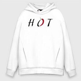 Мужское худи Oversize хлопок с принтом Hot pepper в Рязани, френч-терри — 70% хлопок, 30% полиэстер. Мягкий теплый начес внутри —100% хлопок | боковые карманы, эластичные манжеты и нижняя кромка, капюшон на магнитной кнопке | hot | hot pepper | pepper | горячий | горячий перец | горячо | крутой перец | перец | перцы | перчик | перчики