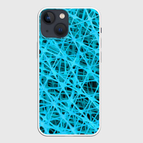 Чехол для iPhone 13 mini с принтом GARDER в Рязани,  |  | abstraction | acidic | blue | lines | mesh | shapes | surface | texture | абстракция | кислотный | линии | поверхность | сетка | текстура | формы