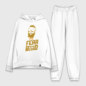 Женский костюм хлопок Oversize с принтом Fear The Beard в Рязани,  |  | basketball | beard | game | harden | houston | james | nba | rockets | sport | баскетбол | борода | джеймс | нба | рокетс | спорт | тренер | харден | хьюстон | чемпион