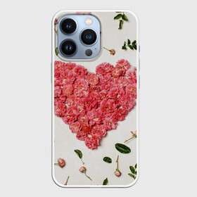 Чехол для iPhone 13 Pro с принтом Сердце из роз в Рязани,  |  | бутон роз | лепестки роз | роза | розы | сердце | сердце из роз | цветы
