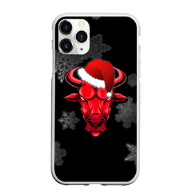 Чехол для iPhone 11 Pro Max матовый с принтом Бык в Рязани, Силикон |  | 2021 | bull | new year | red bull | бык | бычара | гирлянда | дед мороз | елка | мем | модная | новогодняя | новый год | прикол | ред булл | рога | санта | символ года | снег | снежинка