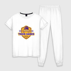 Женская пижама хлопок с принтом Lakers Real Fans в Рязани, 100% хлопок | брюки и футболка прямого кроя, без карманов, на брюках мягкая резинка на поясе и по низу штанин | 23 | anthony davis | basketball | bryant | game | james | kobe | lebron | los angeles | nba | sport | баскетбол | брайант | бровь | джеймс | калифорния | коби | король | леброн | лейкерс | лос анджелес | нба | спорт | тренер | чемпио