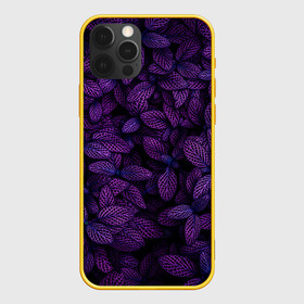 Чехол для iPhone 12 Pro с принтом Purple Leaves в Рязани, силикон | область печати: задняя сторона чехла, без боковых панелей | Тематика изображения на принте: leaves | nature | pink | plants | purple | striped | texture | veins | жилки | листья | полосатый | природа | растения | розовый | текстура | фиолетовый