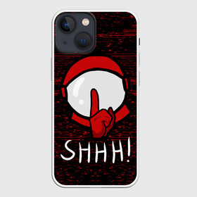 Чехол для iPhone 13 mini с принтом AMONG US   SHHH в Рязани,  |  | among | among us | amongus | crewmate | game | games | imposter | impostor | logo | амонг | амонг ас | амонгас | игра | игры | импостер | космос | крюмейт | лого | логотип | логотипы | символ | символы