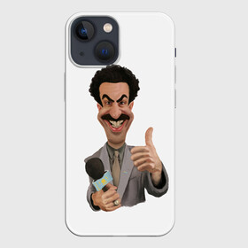 Чехол для iPhone 13 mini с принтом Борат в Рязани,  |  | america | borat | kazakhstan | kz | sagdiyev | usa | америка | борат | казахстан | кз | нраица | репортер | сагдиев