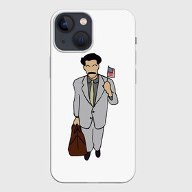 Чехол для iPhone 13 mini с принтом Борат в Рязани,  |  | america | borat | kazakhstan | kz | sagdiyev | usa | америка | борат | казахстан | кз | нраица | репортер | сагдиев