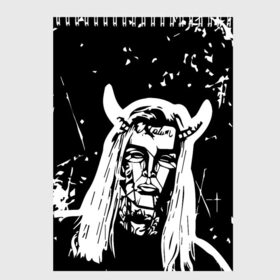 Скетчбук с принтом GHOSTEMANE в Рязани, 100% бумага
 | 48 листов, плотность листов — 100 г/м2, плотность картонной обложки — 250 г/м2. Листы скреплены сверху удобной пружинной спиралью | 1930 | blackmage | flesh | ghost | ghoste | ghostemane | ghostman | ghostmane | hexada | kreep | mane | mercury | music | nihil | noise | omnis | parv0 | pouya | rap | suicideboys | venom | гостмейн | гостмэйн