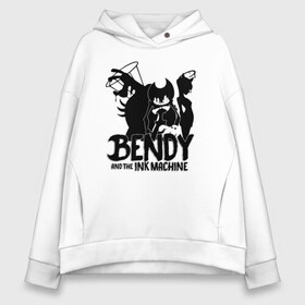 Женское худи Oversize хлопок с принтом Bendy And The Ink Machine в Рязани, френч-терри — 70% хлопок, 30% полиэстер. Мягкий теплый начес внутри —100% хлопок | боковые карманы, эластичные манжеты и нижняя кромка, капюшон на магнитной кнопке | bendy | bendy and the ink machine | бенди | бени | бенни | бэнди | детская | детям | игра | капли | компьютерная игра | краска | машина | подтеки | ужастик | чернила | чернильная