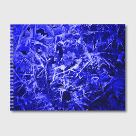 Альбом для рисования с принтом Dark Blue Gan в Рязани, 100% бумага
 | матовая бумага, плотность 200 мг. | abstraction | blue | frost | frozen | ice | shine | surface | texture | абстракция | блеск | замерзший | лед | мороз | поверхность | синий | текстура
