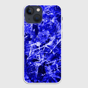 Чехол для iPhone 13 mini с принтом Dark Blue Gan в Рязани,  |  | abstraction | blue | frost | frozen | ice | shine | surface | texture | абстракция | блеск | замерзший | лед | мороз | поверхность | синий | текстура