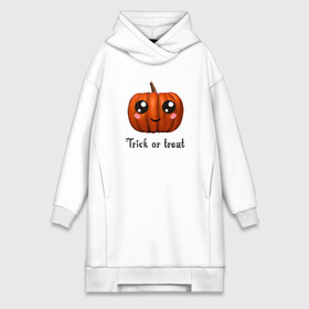 Платье-худи хлопок с принтом Halloween pumpkin в Рязани,  |  | halloween | pumpkin | trick or treat | кошелек или жизнь | подарок на хэллуин | тыква