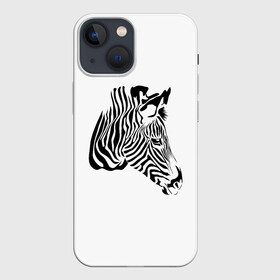 Чехол для iPhone 13 mini с принтом Zebra в Рязани,  |  | africa | black | savanna | stripe | white | zebra | африка | белый | зебра | полоска | саванна | черный