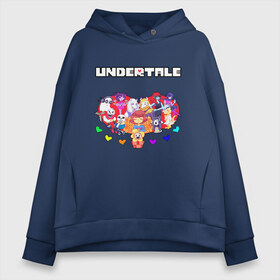 Женское худи Oversize хлопок с принтом UNDERTALE в Рязани, френч-терри — 70% хлопок, 30% полиэстер. Мягкий теплый начес внутри —100% хлопок | боковые карманы, эластичные манжеты и нижняя кромка, капюшон на магнитной кнопке | undertale | андертейл | игра андертейл | игра. | русский андертейл | тоби фокс