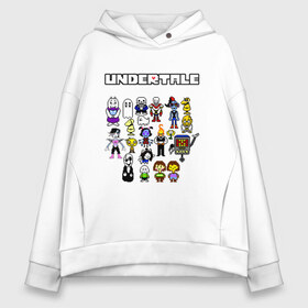 Женское худи Oversize хлопок с принтом UNDERTALE в Рязани, френч-терри — 70% хлопок, 30% полиэстер. Мягкий теплый начес внутри —100% хлопок | боковые карманы, эластичные манжеты и нижняя кромка, капюшон на магнитной кнопке | undertale | андертейл | игра андертейл | игра. | русский андертейл | тоби фокс