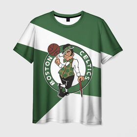 Мужская футболка 3D с принтом Бостон Селтикс в Рязани, 100% полиэфир | прямой крой, круглый вырез горловины, длина до линии бедер | boston | boston celtics | celtics | nba | баскетбол | бостон | бостон селтикс | нба | селтикс