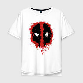 Мужская футболка хлопок Oversize с принтом Deadpool logo в Рязани, 100% хлопок | свободный крой, круглый ворот, “спинка” длиннее передней части | deadpool | logo | marvel | mutant | vdshardan | wade wilson | болтливый наемник | вэйд вилсон | дадпул | дедпул | дэдпул | дэтпул | комиксы | логотип | марвел | мутант | супергерой | уэйд уилсон