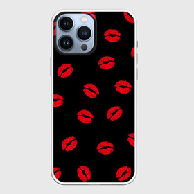 Чехол для iPhone 13 Pro Max с принтом Поцелуи в Рязани,  |  | Тематика изображения на принте: 8 марта | kis | kiss | love | горячий парень | губы | жаркие поцелуи | красные губы | любовь | мачо | подарок парню | помада | поцелуи | поцелуй