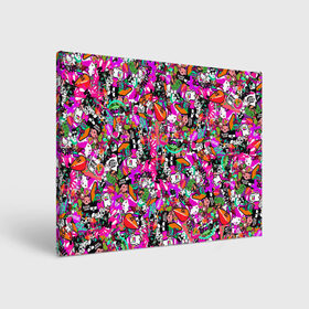 Холст прямоугольный с принтом $-tickers в Рязани, 100% ПВХ |  | abstraction | background | colorful | jdm | sticker | stickers | style | texture | абстракция | наклейки | разноцветный | стикер | стиль | текстура | фон