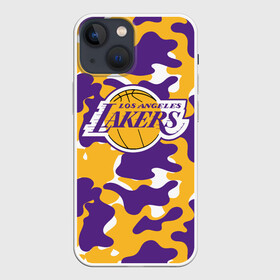 Чехол для iPhone 13 mini с принтом LA LAKERS | ЛЕЙКЕРС в Рязани,  |  | bryant | james | jordan | kobe | la lakers | lakers | lebron | nba | брайант | брайнт | джеймс | джордан | коби | леброн | лейкерс | лэйкерс | мамба | нба | черная