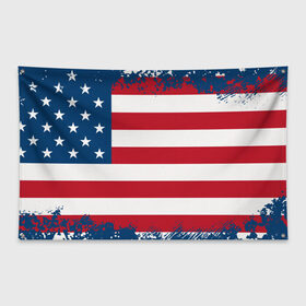 Флаг-баннер с принтом Америка в Рязани, 100% полиэстер | размер 67 х 109 см, плотность ткани — 95 г/м2; по краям флага есть четыре люверса для крепления | america | америка | звезды | полосы | символы | сша | флаг