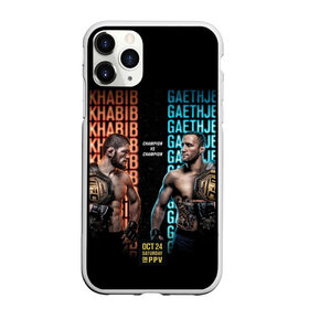 Чехол для iPhone 11 Pro Max матовый с принтом KHABIB VS. GAETHJE в Рязани, Силикон |  | Тематика изображения на принте: america | dagestan | eagle | gaethje | highlights | justin | khabib | nurmagomedov | russia | the | ufc | америка | дагестан | джастин | нурмагомедов | орёл | россия | хабиб | хайлайт | юфс