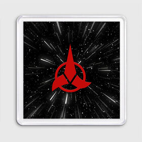 Магнит 55*55 с принтом Klingons Logo (Z) в Рязани, Пластик | Размер: 65*65 мм; Размер печати: 55*55 мм | klingon | klingons | klinzhai | star trek | startrek | азетбур | варак | гаурон | горкон | звездный путь | инопланетная цивилизация | кейлесс незабываемый | клингон | клинжай | кронос | марток | молор | рекло | сомпек