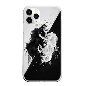 Чехол для iPhone 11 Pro матовый с принтом Инь Янь в Рязани, Силикон |  | art | black and white | chinese characters | good and evil | wolves | yin yang | арт | волки | добро и зло | инь янь | китайские иероглифы | черное и белое