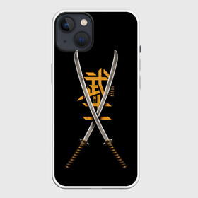 Чехол для iPhone 13 с принтом 2 Katanas в Рязани,  |  | art | chinese character | katanas | swords | арт | катаны | китайский иероглиф | мечи